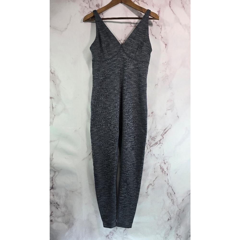 Outdoor Voices Jumpsuit Womens Large Gray Tank Sleeveless Crop Lounge Heathered
